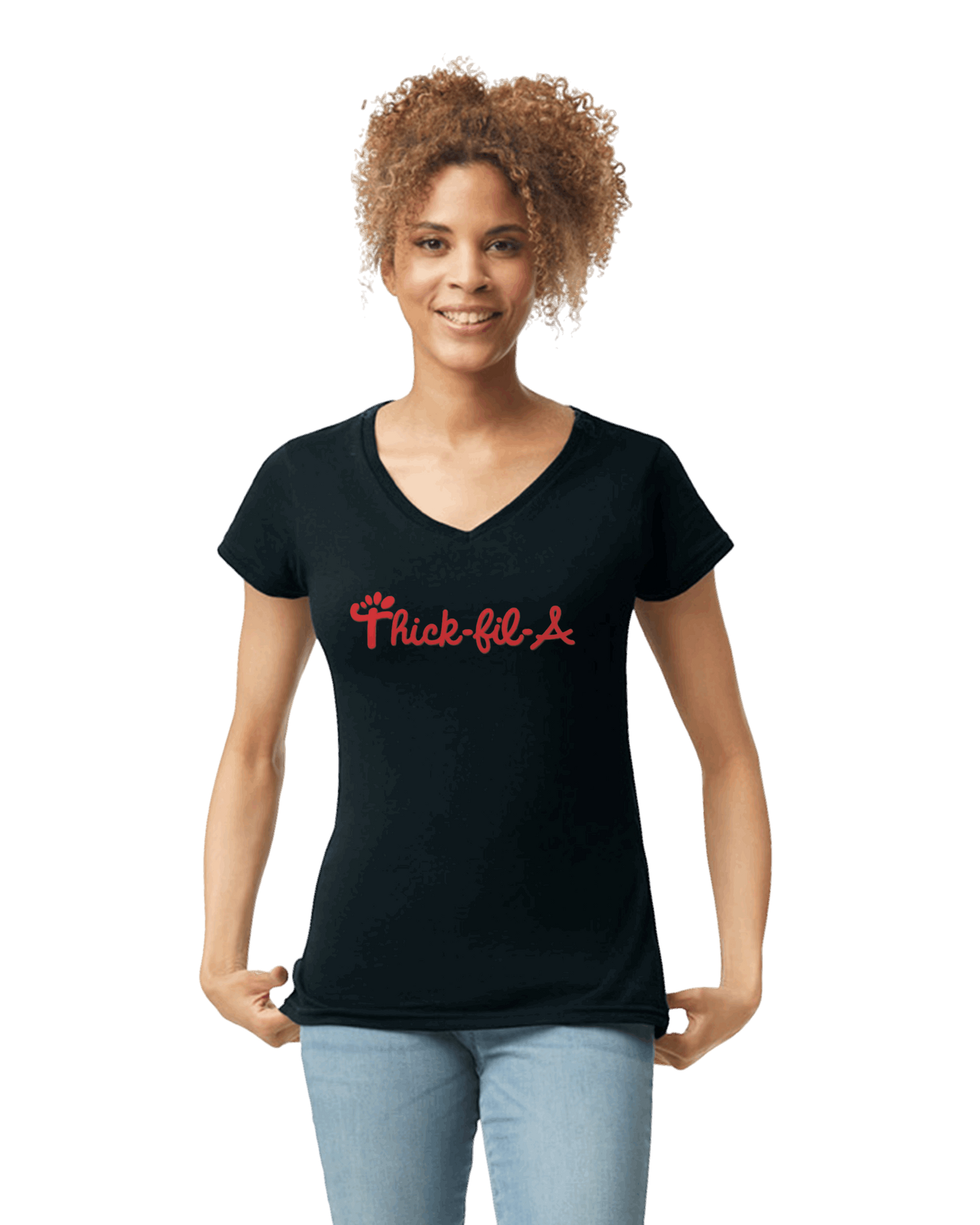 "THICK-FIL-A" - V-neck t-shirt - The 710 Print Shop