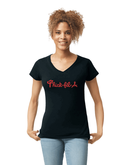 "THICK-FIL-A" - V-neck t-shirt - The 710 Print Shop