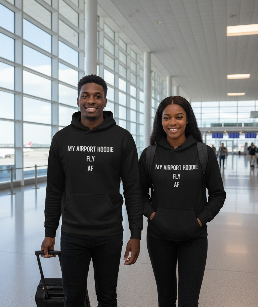 Fly AF Airport Hoodie - Funny Travel Apparel