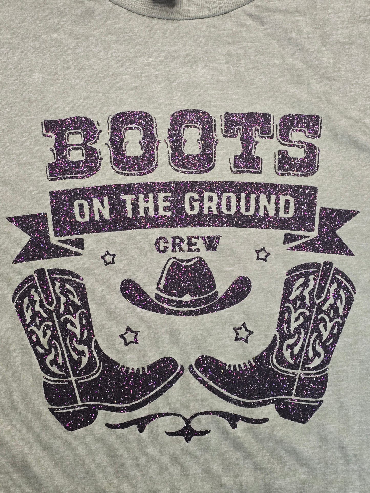 Boots Crew Shirt - Glitter - The 710 Print Shop