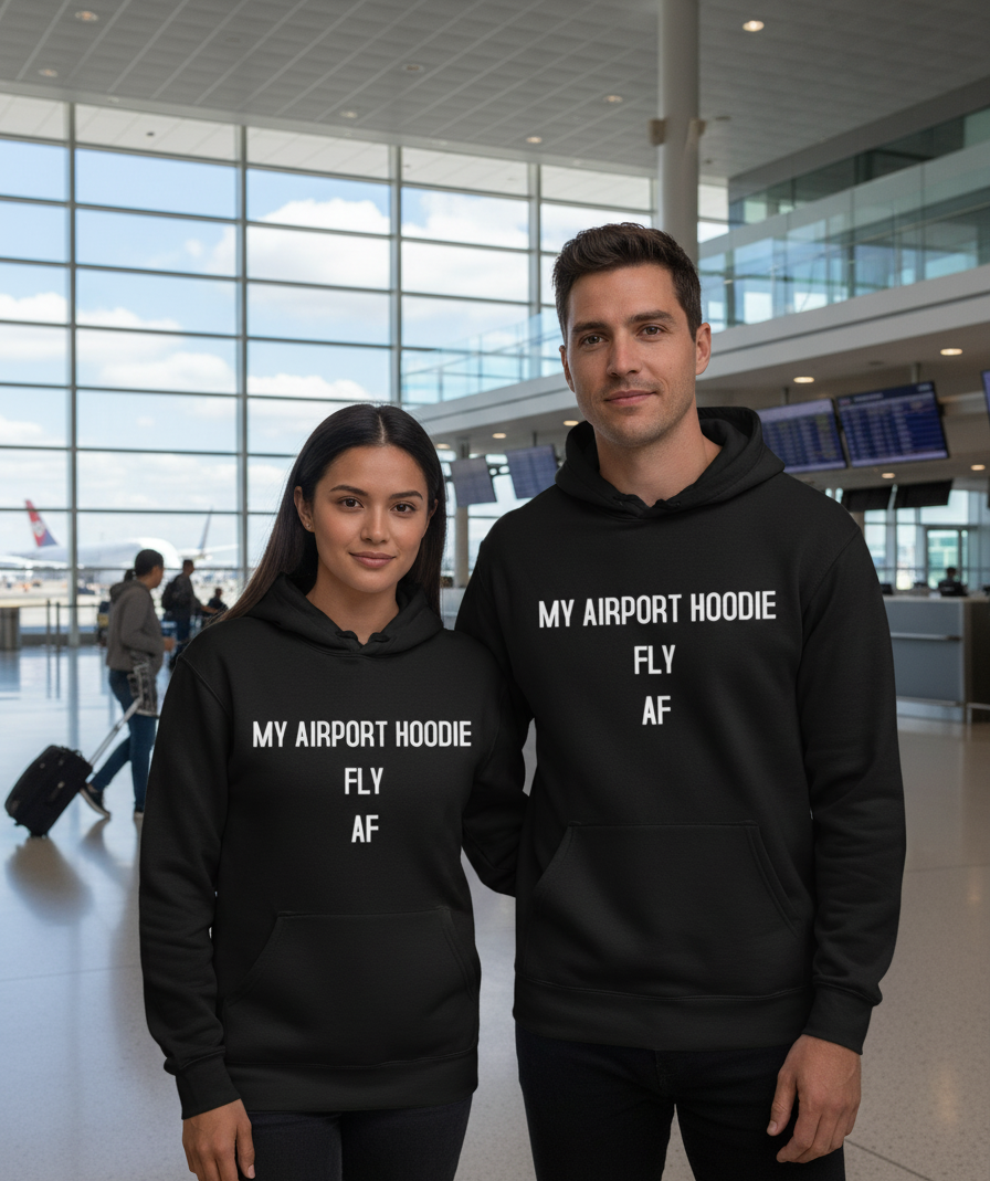 Fly AF Airport Hoodie - Funny Travel Apparel