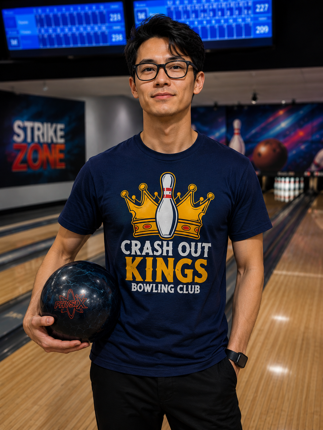 Crash Out Kings Bowling Club T-Shirt | Funny Bowling Shirt | League & Tournament Bowling Apparel