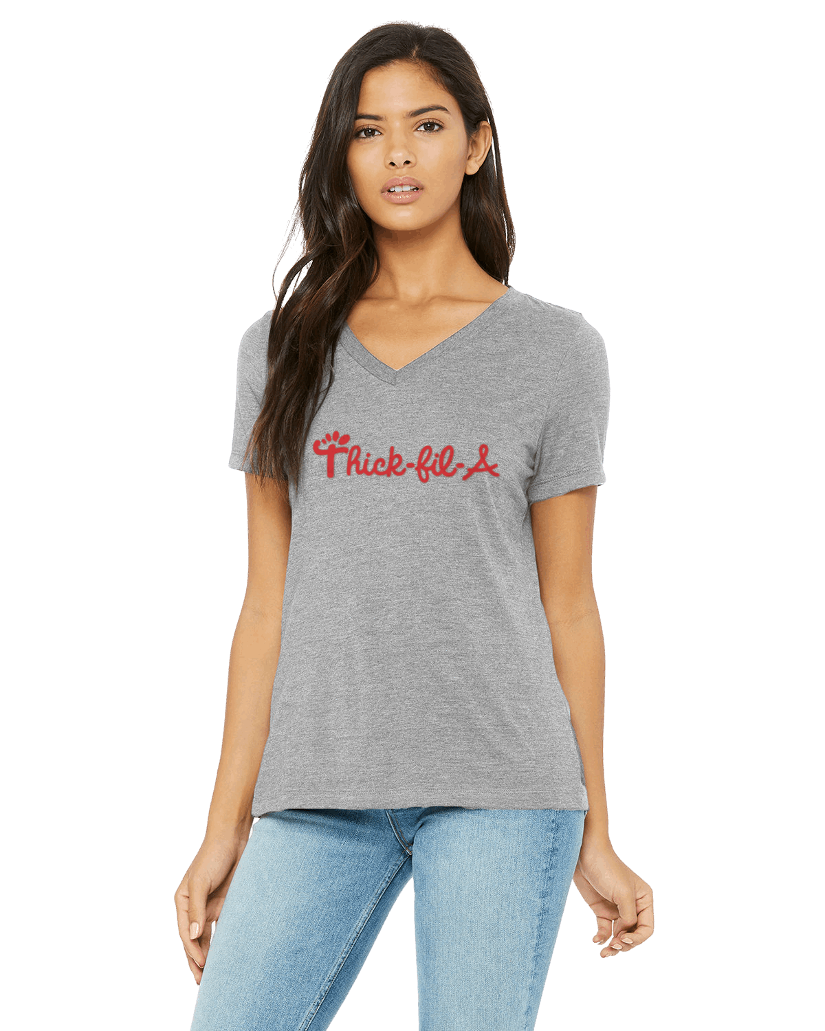 "THICK-FIL-A" - V-neck t-shirt - The 710 Print Shop 