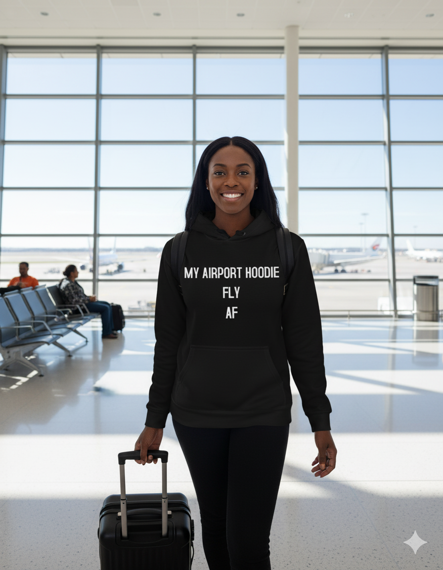 Fly AF Airport Hoodie - Funny Travel Apparel