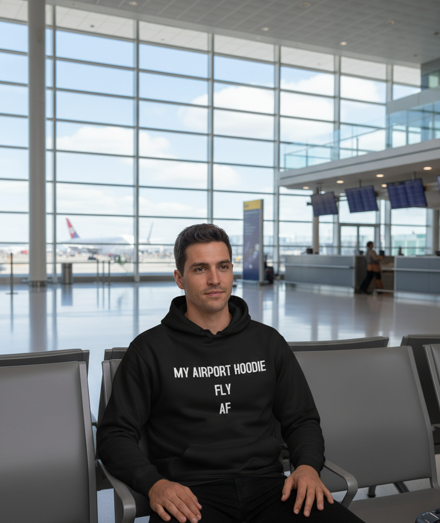 Fly AF Airport Hoodie - Funny Travel Apparel
